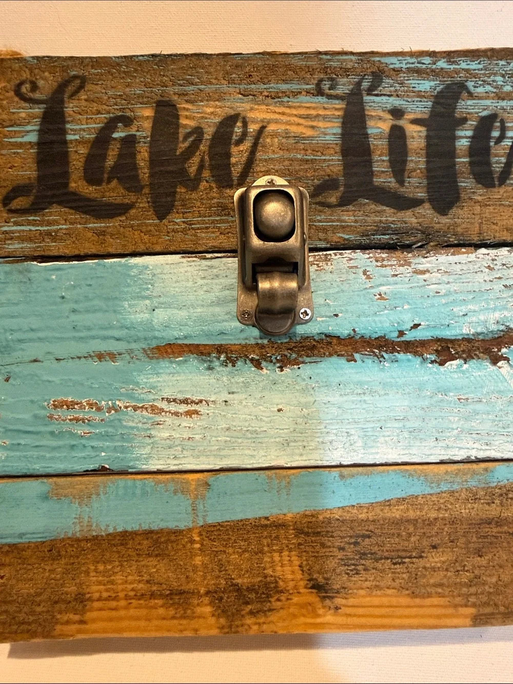 NWT Lake Life Rustic Blue Wood Wall Decor